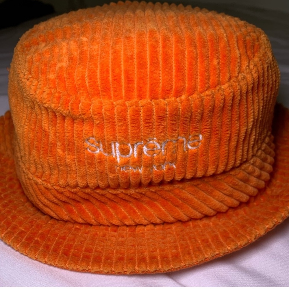 Supreme Orange Corduroy Bucket Hat Unisex